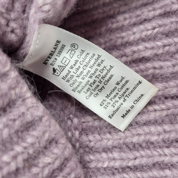 Everlane Lavender Purple Diamond Stitch Cloud Sweater sz S - Picture 4 of 6